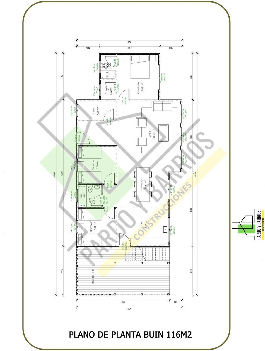 Plano del Modelo Buin 116m2