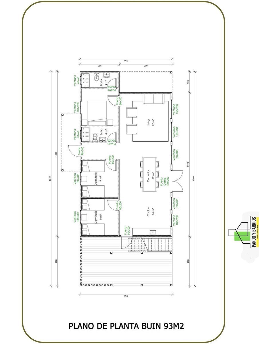 Plano del Modelo Buin 93m2
