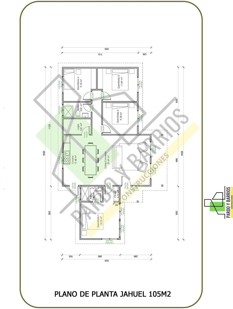 Plano del Modelo Jahuel 105m2