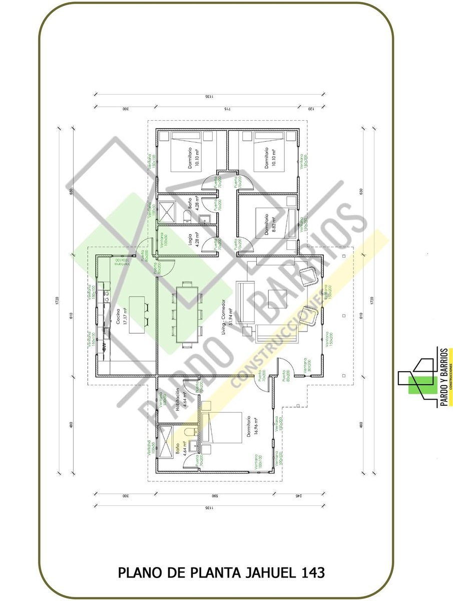 Plano del Modelo Jahuel 143m2